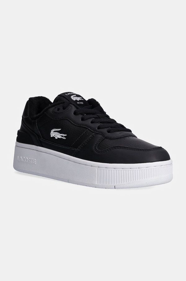 Lacoste Usnjene superge Lacoste T-Clip Platform črna barva, 48SFA0046