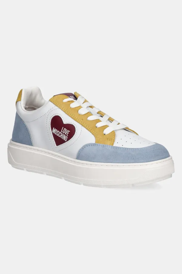 Love Moschino Usnjene superge Love Moschino bela barva, JA15154G1MIAA10B
