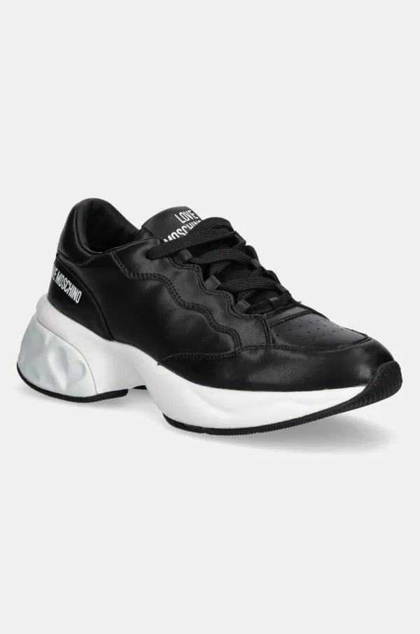 Love Moschino Usnjene superge Love Moschino črna barva, JA15306G1MIAF00A