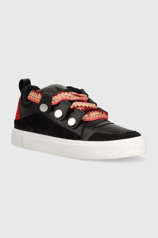 Marcelo Burlon Usnjene superge Marcelo Burlon Ticinella Sneaker črna barva, CMIA097S24LEA0011028