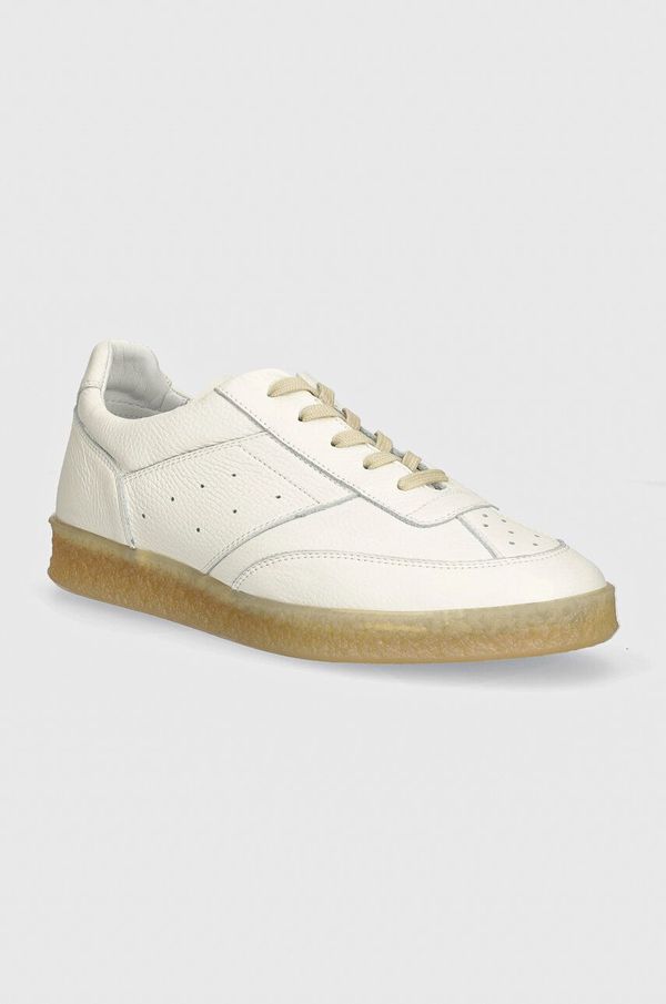 MM6 Maison Margiela Usnjene superge MM6 Maison Margiela bela barva, SH1WS0003.P7016