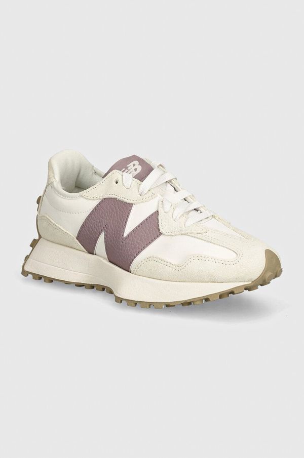 New Balance Usnjene superge New Balance 327 bež barva, WS327KH