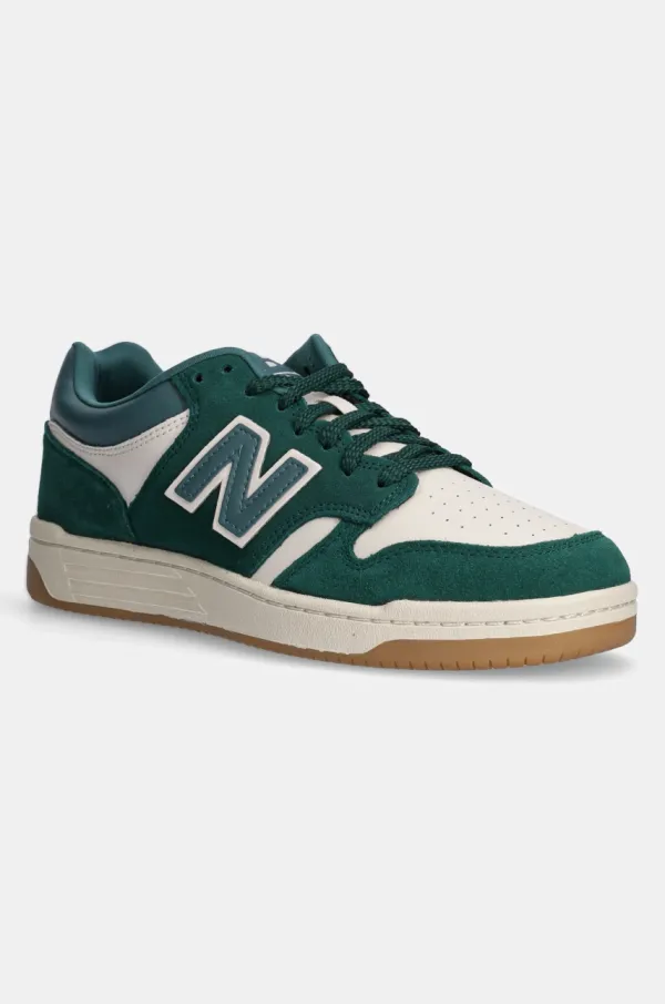 New Balance Usnjene superge New Balance 480 zelena barva, BB480LPA