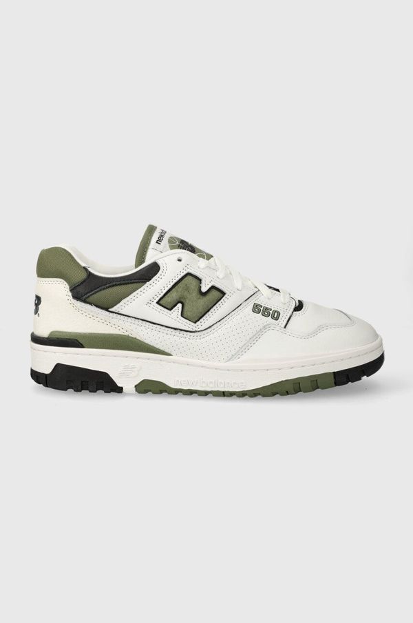 New Balance Usnjene superge New Balance 550 bela barva, BB550DOB