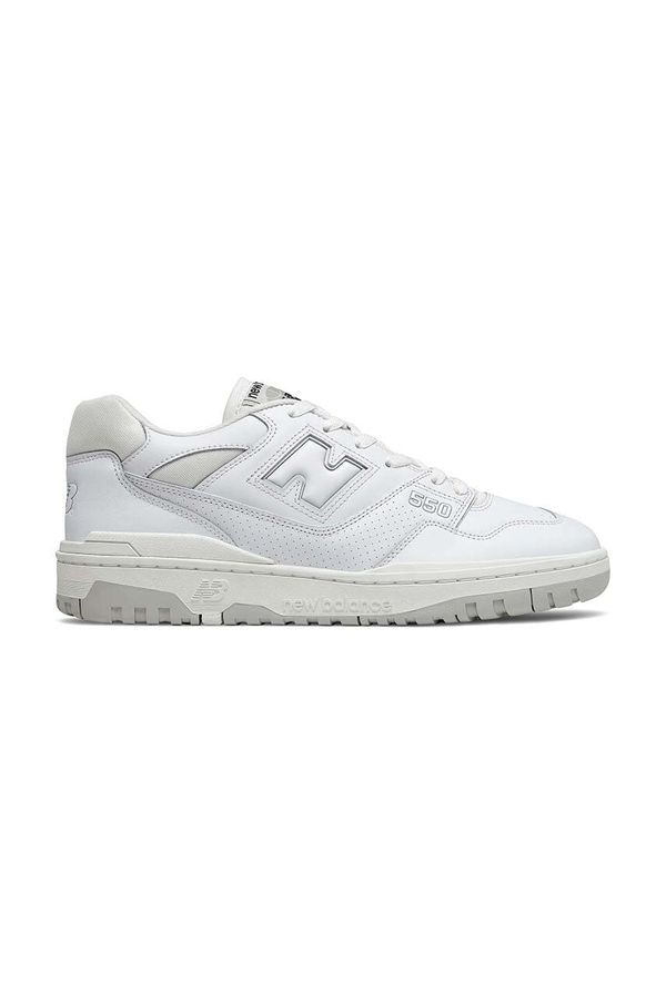 New Balance Usnjene superge New Balance BB550PB1 bela barva