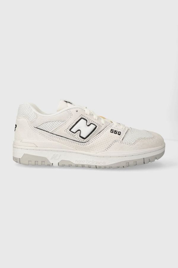 New Balance Usnjene superge New Balance BB550PRB bela barva