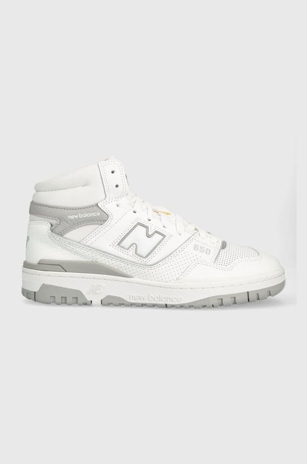 New Balance Usnjene superge New Balance BB650RVW bela barva