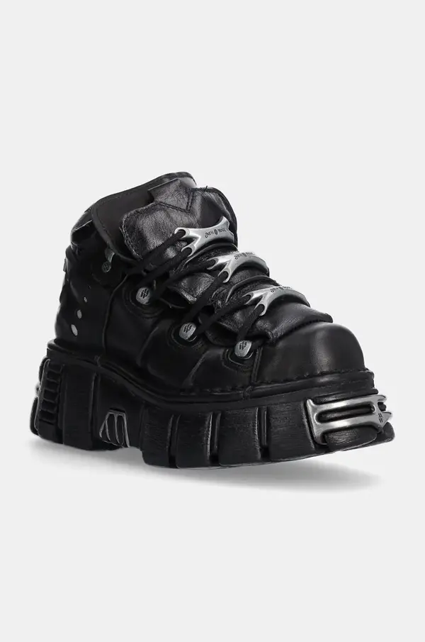 New Rock Usnjene superge New Rock Itali Negro + Nomada Negro + Tower Negro Acero