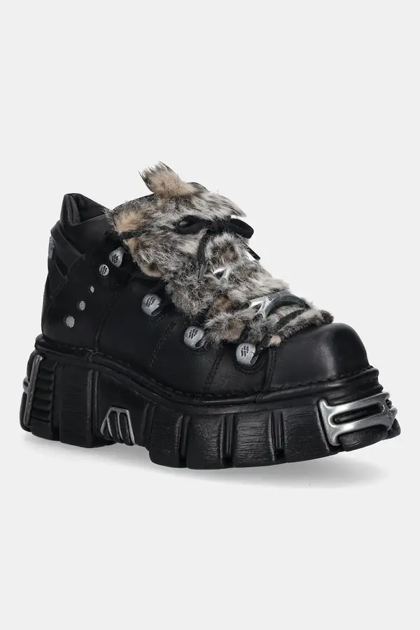 New Rock Usnjene superge New Rock M-106NPELO-C1 CRUST NEGRO