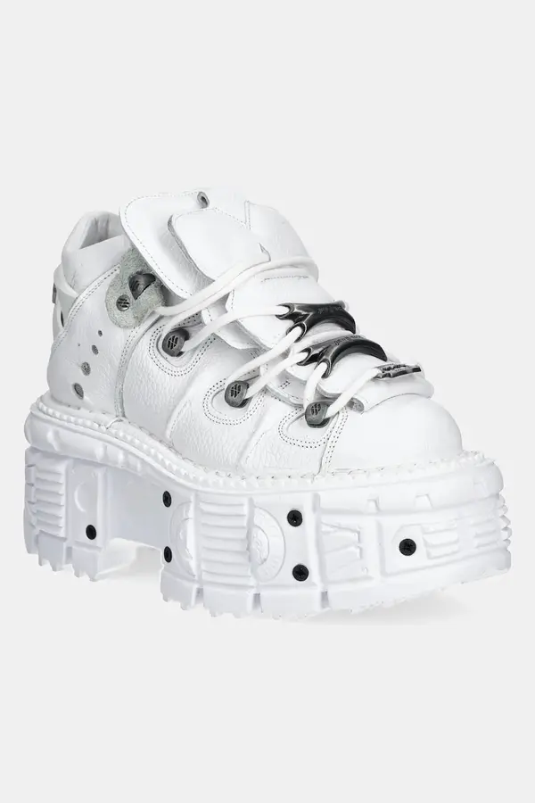 New Rock Usnjene superge New Rock NAPA BLANCA + IMPERFECT TANK BLANCO TORNILLOS