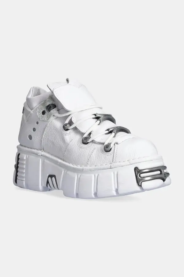 New Rock Usnjene superge New Rock Napa Blanca + Tower Blanco Acero