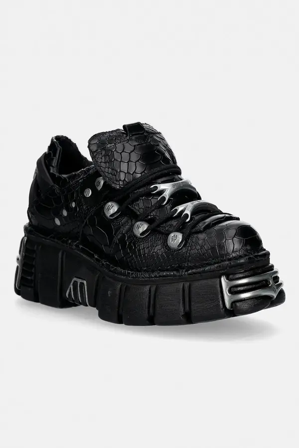 New Rock Usnjene superge New Rock PITON ESCAMA NEGRO BRILLO, TOWER NEGRO ACER