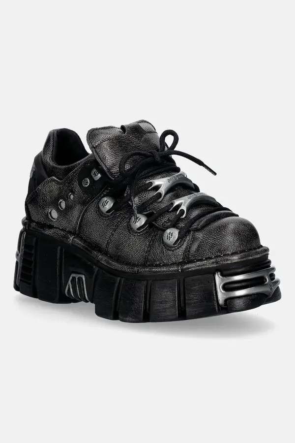 New Rock Usnjene superge New Rock PULIK OLD ARENA TOWER NEGRO ACERO + later
