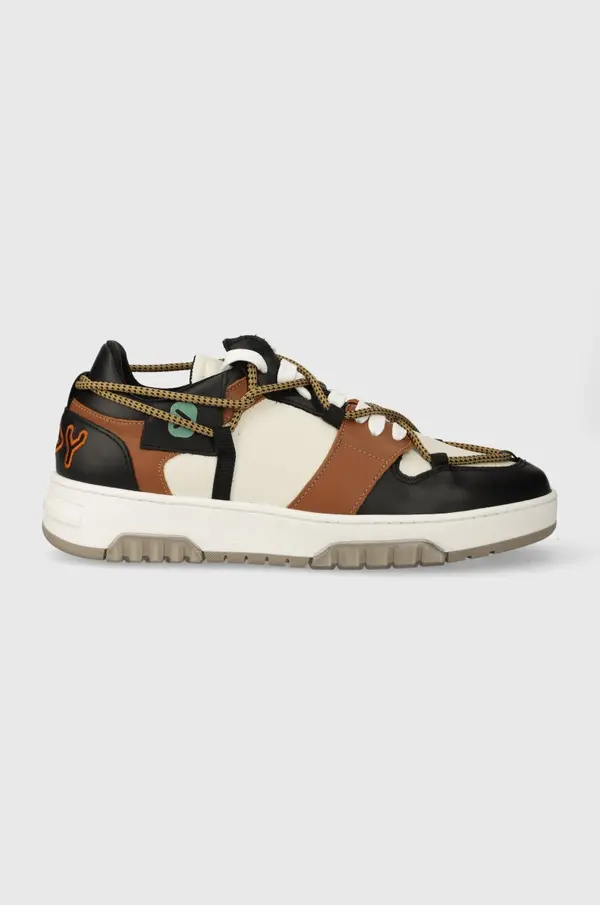 Off Play Usnjene superge Off Play SORRENTO 1 BROWN SHELL COGNAC LOW TOP
