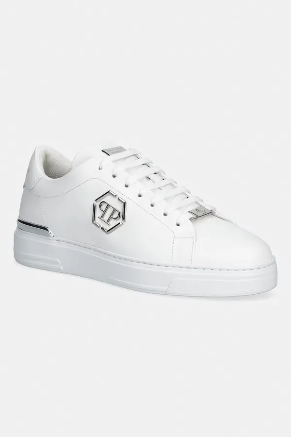 Philipp Plein Usnjene superge Philipp Plein Leather Lo-Top Hexagon