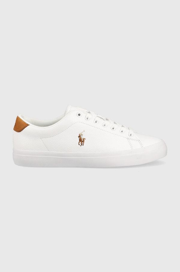 Polo Ralph Lauren Usnjene superge Polo Ralph Lauren Longwood bela barva