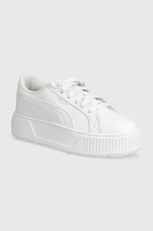 Puma Usnjene superge Puma Karmen L bela barva, 384615