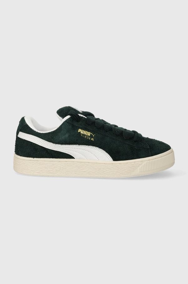 Puma Usnjene superge Puma Suede XL Hairy zelena barva