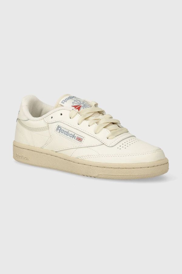 Reebok Classic Usnjene superge Reebok Classic Club C 85 bež barva, 100074235