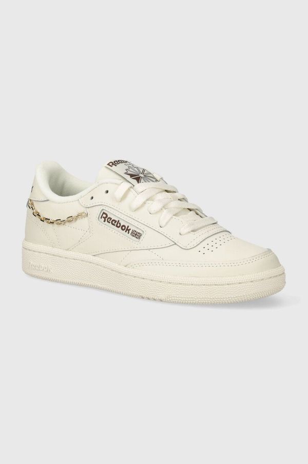 Reebok Classic Usnjene superge Reebok Classic Club C 85 bež barva, 100074237