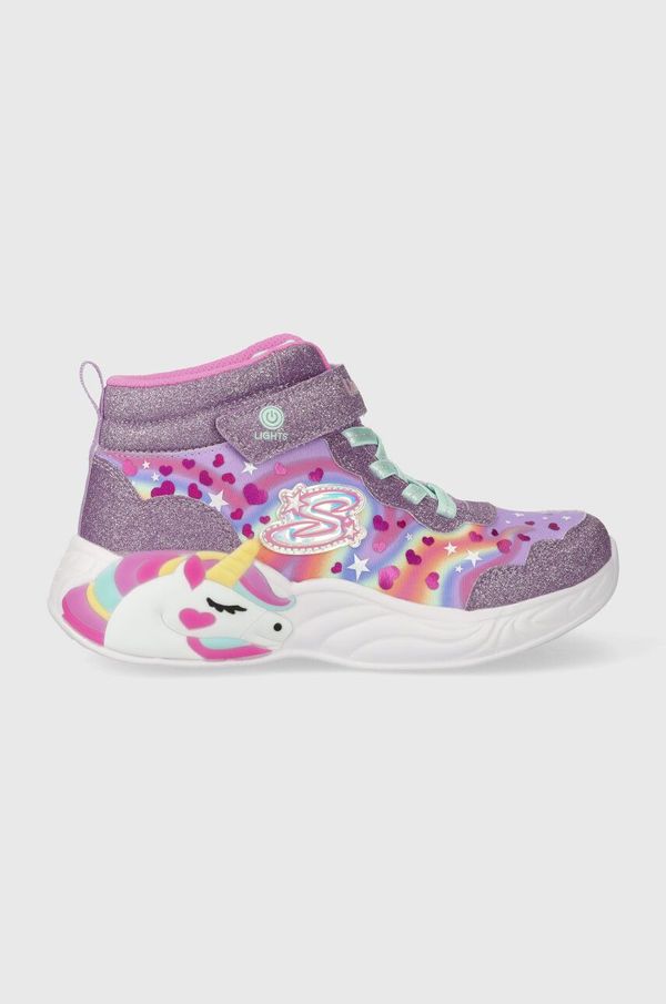 Skechers Usnjene superge Skechers UNICORN DREAMS vijolična barva