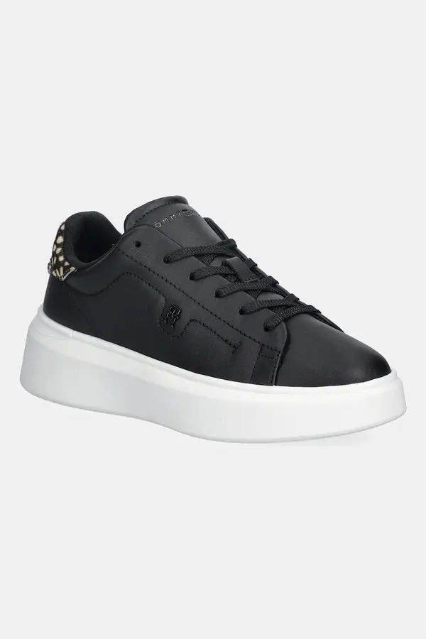 Tommy Hilfiger Usnjene superge Tommy Hilfiger ANIMAL PRINT PLATFORM SNEAKER