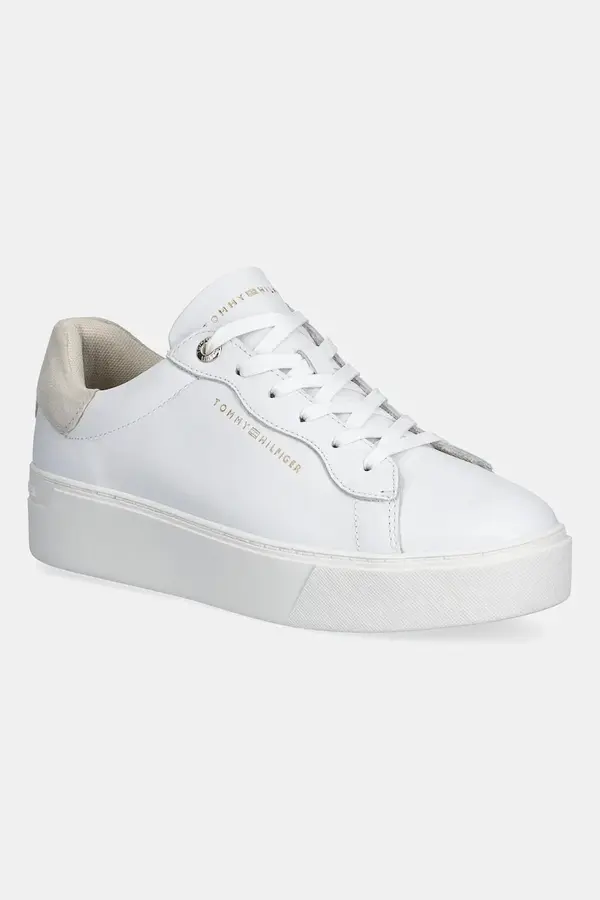 Tommy Hilfiger Usnjene superge Tommy Hilfiger CHIC PLATFORM CUPSOLE SNEAKER