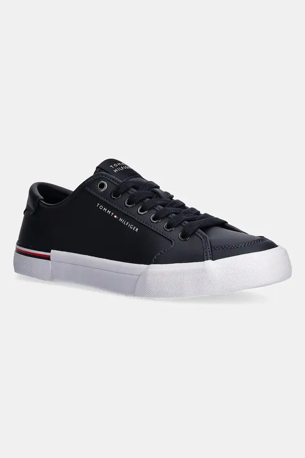 Tommy Hilfiger Usnjene superge Tommy Hilfiger CORE CORPORATE VULC LEATHER