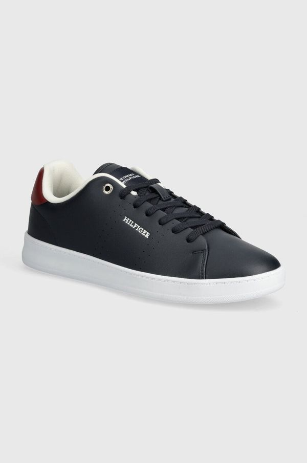 Tommy Hilfiger Usnjene superge Tommy Hilfiger COURT CUPSOLE RWB LTH mornarsko modra barva, FM0FM04966