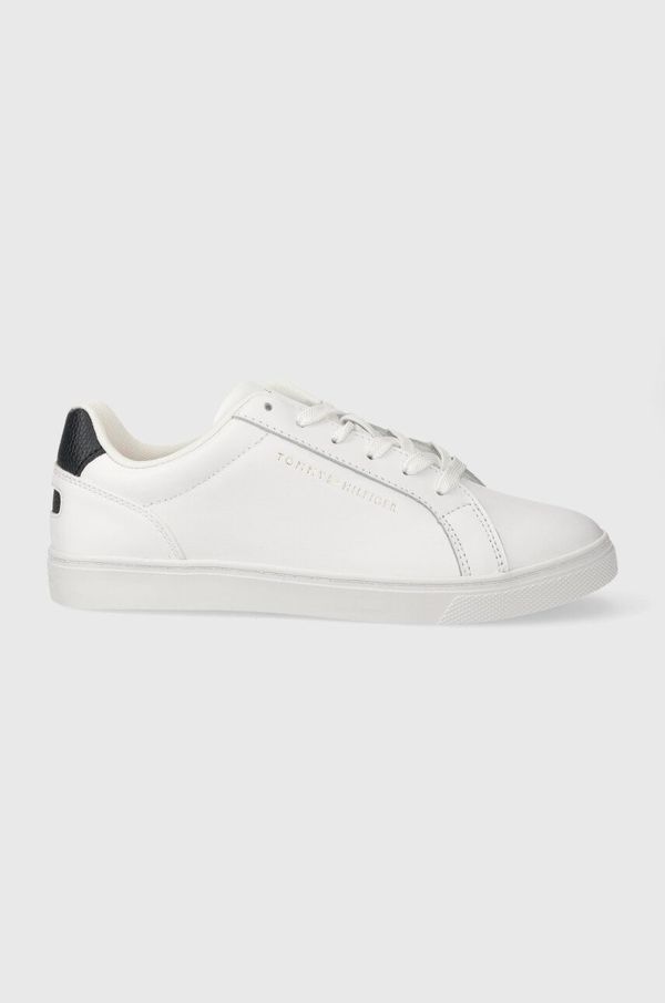 Tommy Hilfiger Usnjene superge Tommy Hilfiger ESSENTIAL CUPSOLE SNEAKER bela barva, FW0FW07687