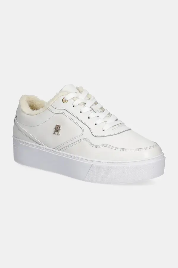 Tommy Hilfiger Usnjene superge Tommy Hilfiger ESSENTIAL PLATFORM SNEAKER FUR