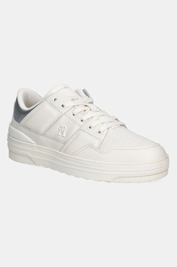 Tommy Hilfiger Usnjene superge Tommy Hilfiger FEMININE BASKET SNEAKER bež barva, FW0FW08326