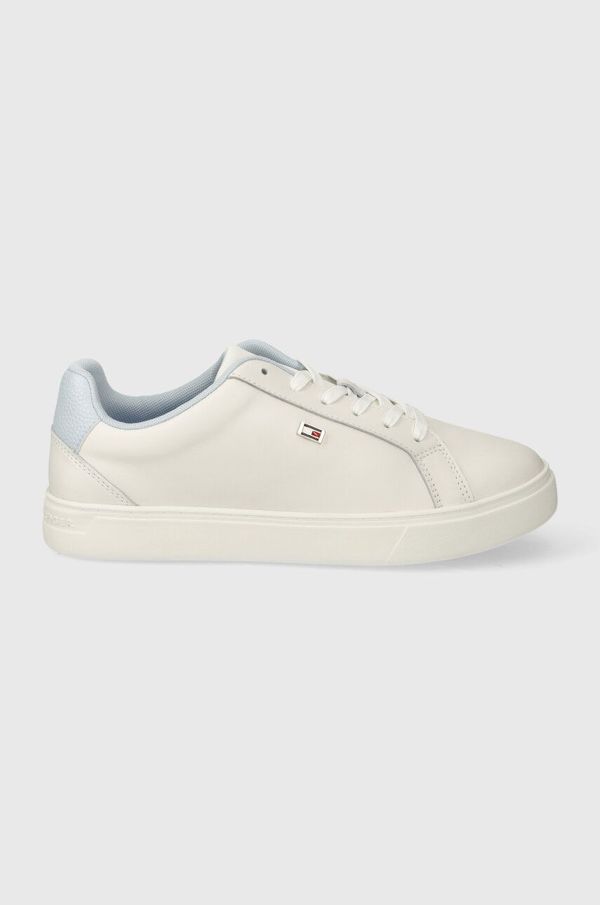 Tommy Hilfiger Usnjene superge Tommy Hilfiger FLAG COURT SNEAKER bež barva, FW0FW08072