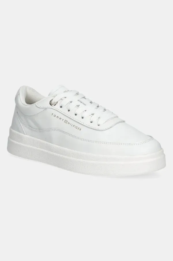 Tommy Hilfiger Usnjene superge Tommy Hilfiger MODERN COURT SNEAKER LTHR ženske, bela barva, FW0FW08800