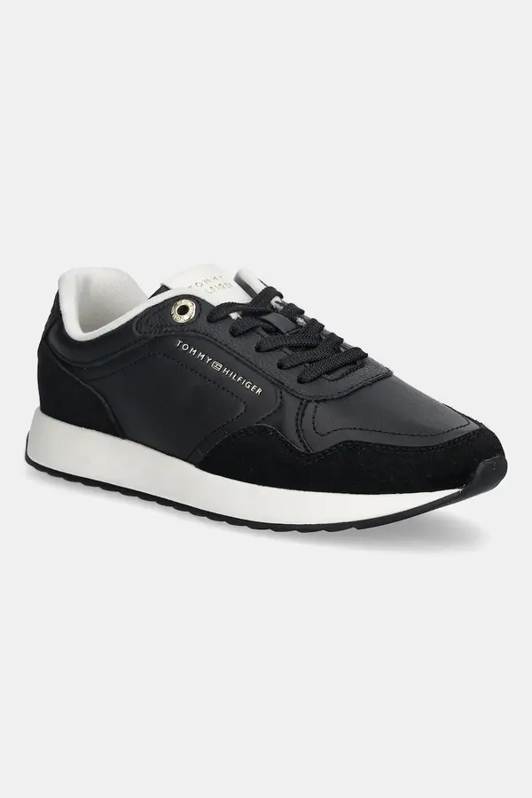 Tommy Hilfiger Usnjene superge Tommy Hilfiger MONOGRAM MIX MATERIAL RUNNER