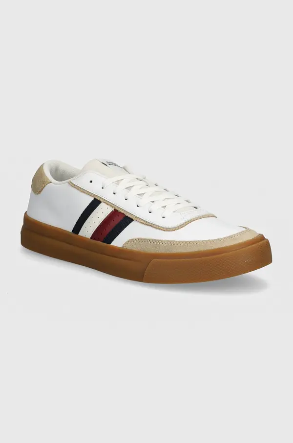 Tommy Hilfiger Usnjene superge Tommy Hilfiger TH CUPSET 1A2 LTH MIX