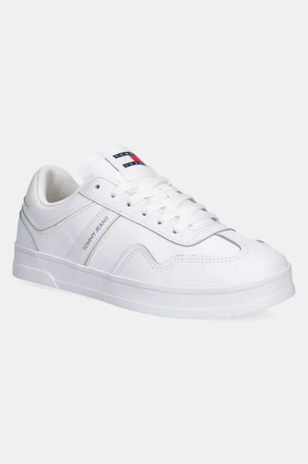 Tommy Jeans Usnjene superge Tommy Jeans THE GREENWICH LEATHER bela barva, EN0EN02794