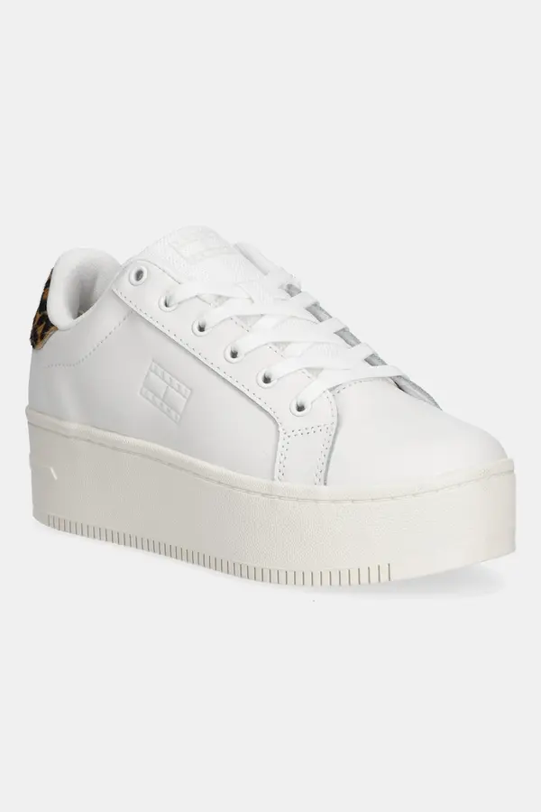 Tommy Jeans Usnjene superge Tommy Jeans TJW FLATFORM LEOPARD SNEAKER