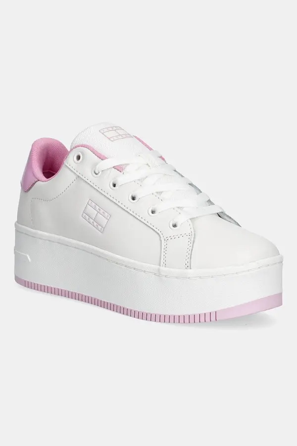 Tommy Jeans Usnjene superge Tommy Jeans TJW FLATFORM PATENT SNEAKER
