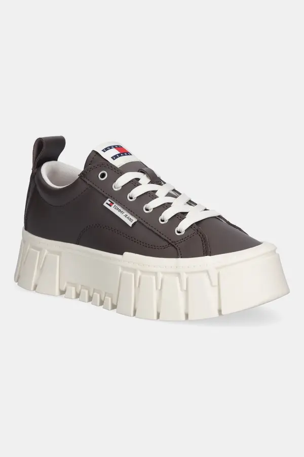 Tommy Jeans Usnjene superge Tommy Jeans TJW VULC FLATFORM LEATHER
