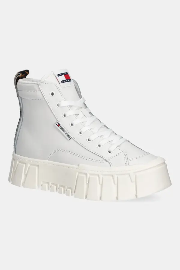 Tommy Jeans Usnjene superge Tommy Jeans TJW VULC FLATFORM LEOPARD