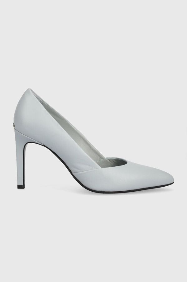 Calvin Klein Usnjene visoke pete Calvin Klein Stiletto Pump 90 črna barva