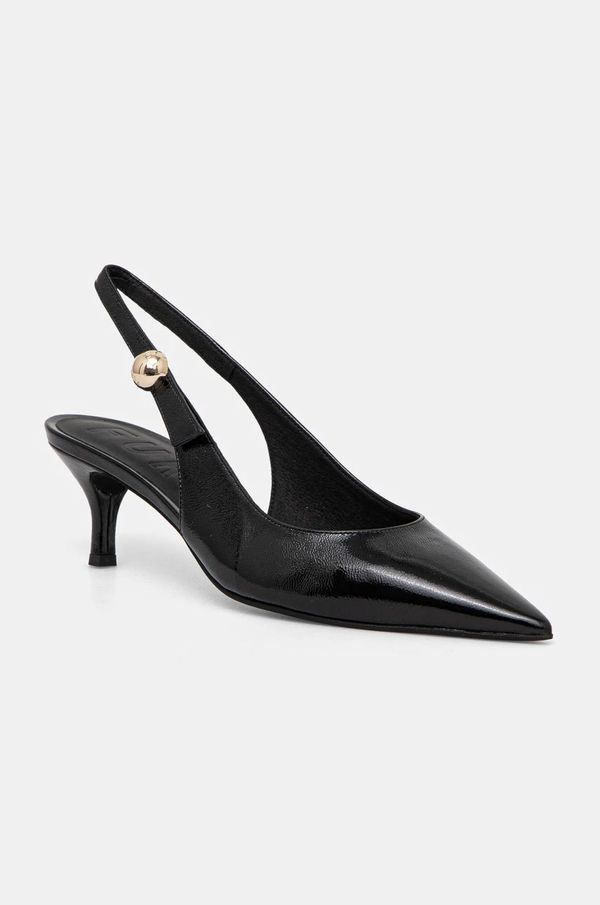 Furla Usnjene visoke pete Furla Sfera Slingback črna barva, YJ07SFE Y57000 O6000