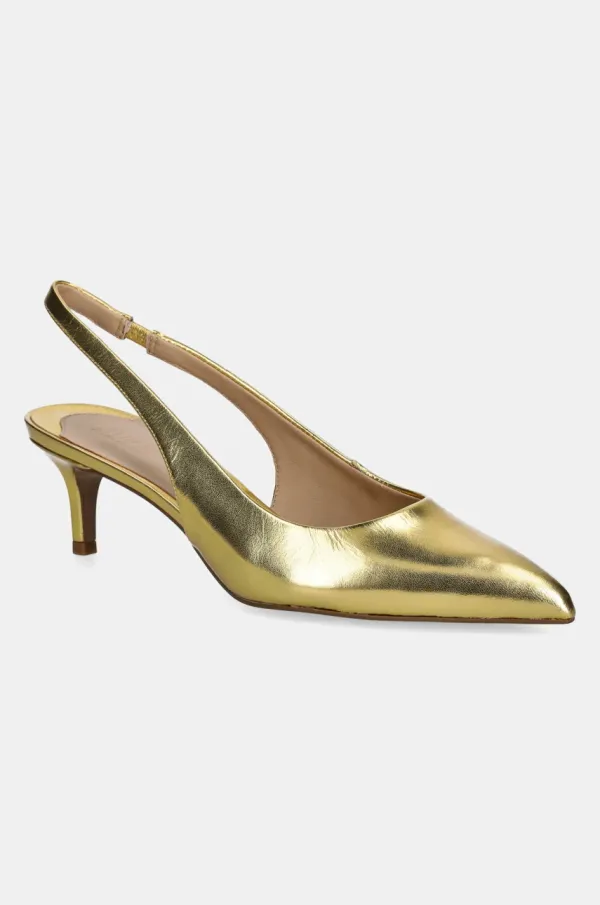 Lauren Ralph Lauren Usnjene visoke pete Lauren Ralph Lauren Lolah II zlata barva, 802935635002