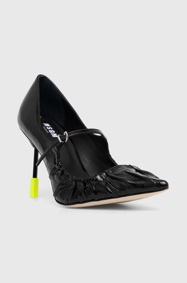 MSGM Usnjene visoke pete MSGM črna barva, 3741MDS930 848