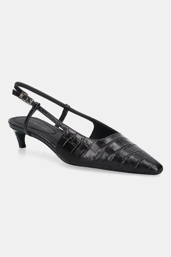 Tommy Hilfiger Usnjene visoke pete Tommy Hilfiger CROC SLINGBACK SLANTED HEEL