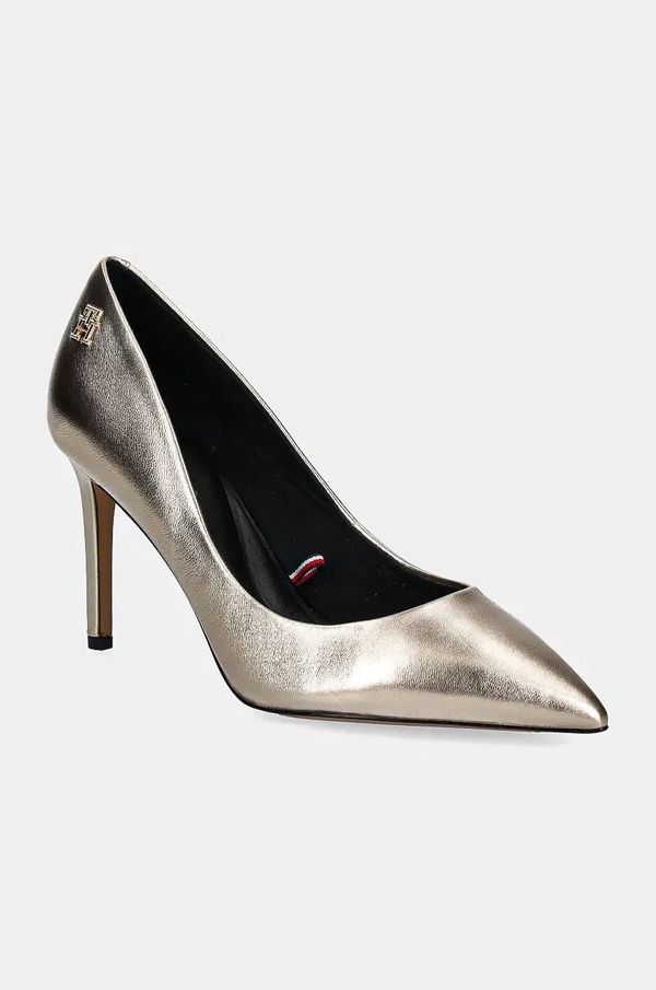 Tommy Hilfiger Usnjene visoke pete Tommy Hilfiger PARTY POINTED METALLIC PUMP zlata barva, FW0FW08156