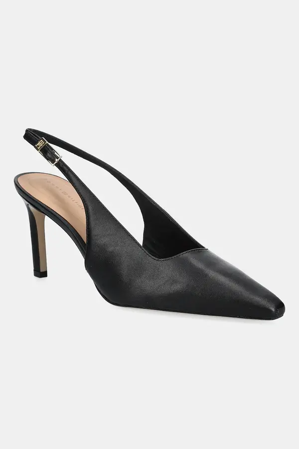 Tommy Hilfiger Usnjene visoke pete Tommy Hilfiger SQUARED TOE HIGH HEEL SLINGBACK