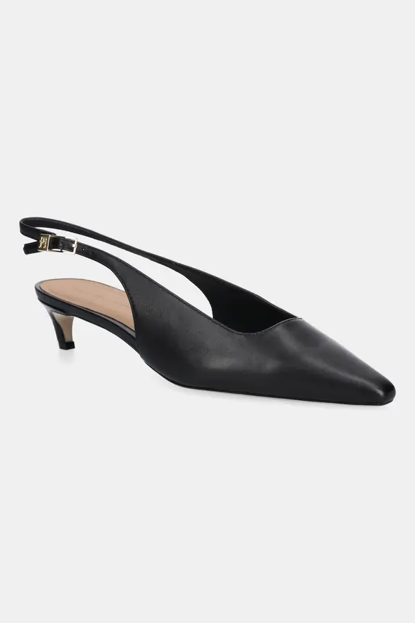 Tommy Hilfiger Usnjene visoke pete Tommy Hilfiger SQUARED TOE KITTEN SLINGBACK