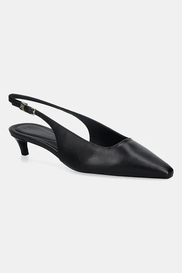 Tommy Hilfiger Usnjene visoke pete Tommy Hilfiger TH BUCKLE SLINGBACK LOW PUMP